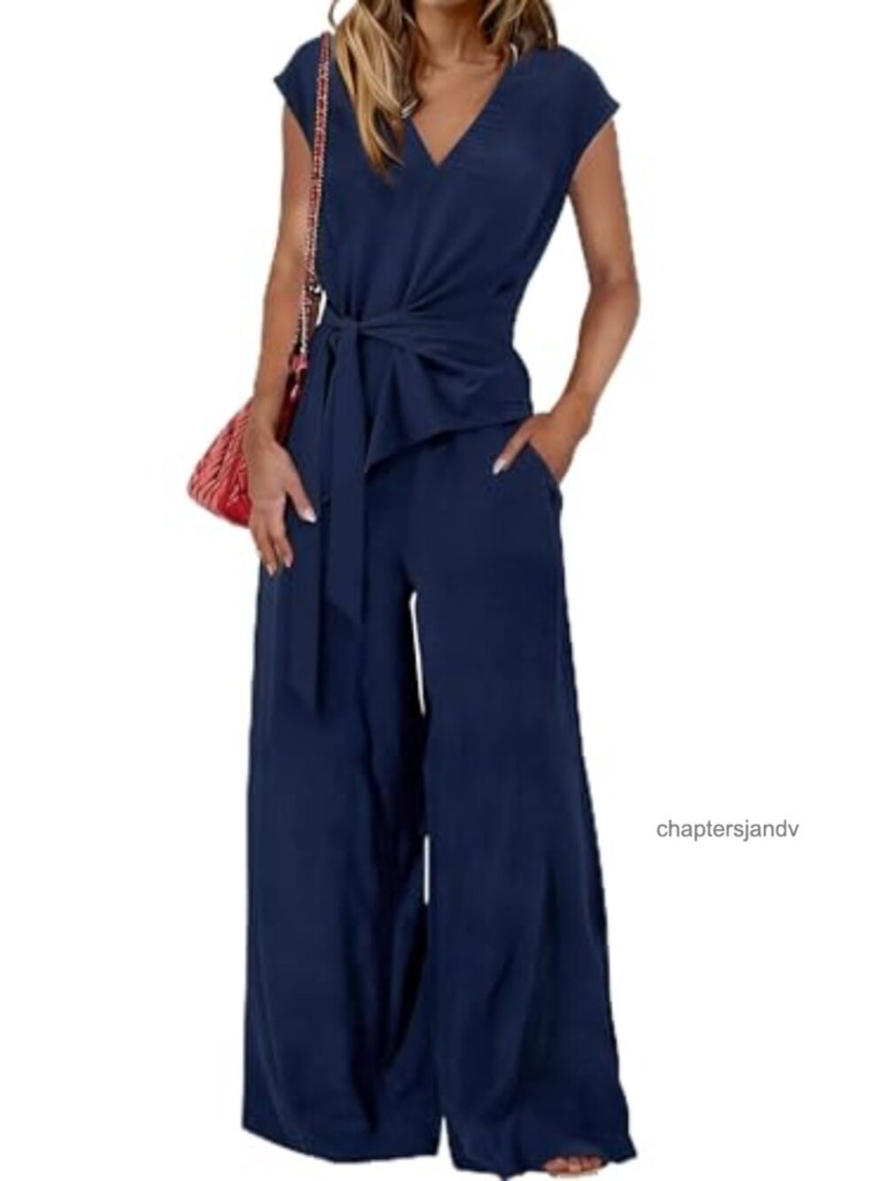 Women's 2-Piece Summer Set Smocked Top Wide Leg Pants Cotton Blend Casual